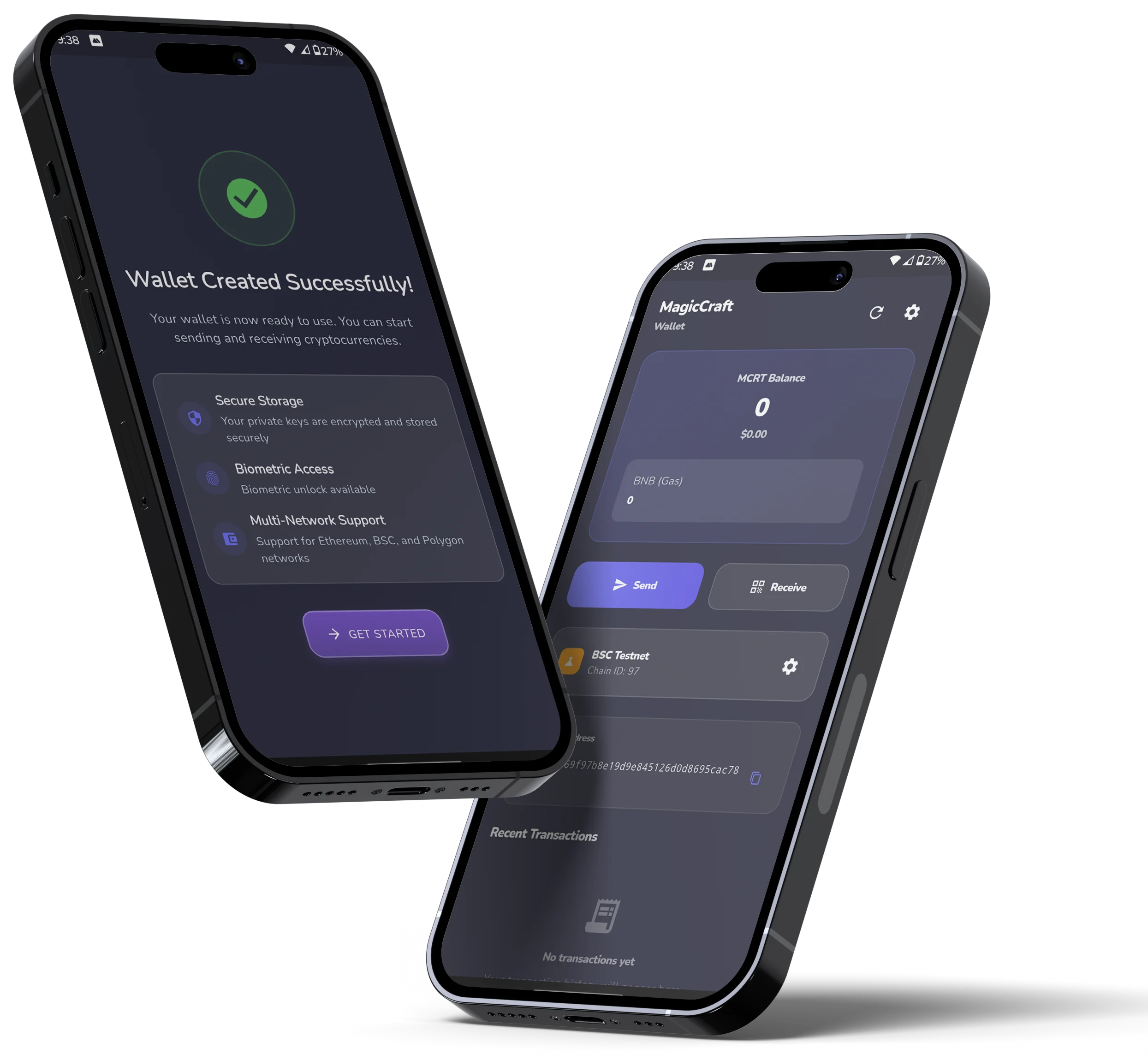 MagicCraft Wallet application interface
