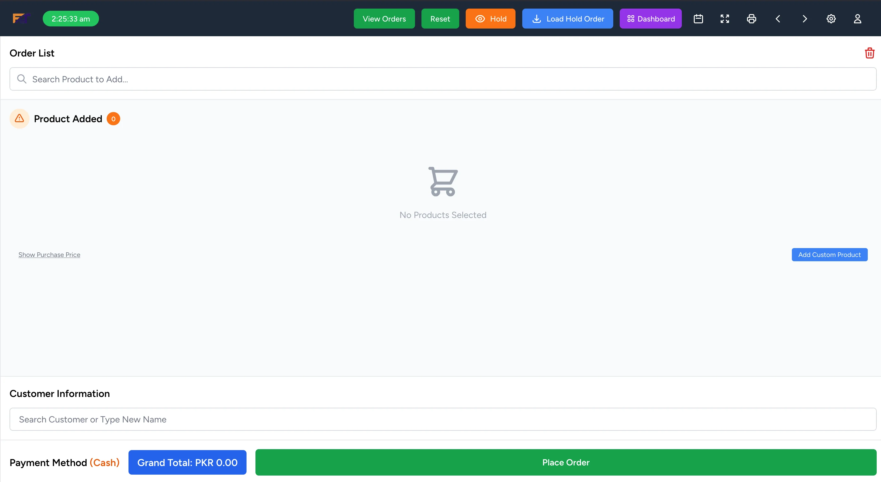 Parchion POS screen 3